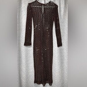 Walter Baker Chocolate Crochet Dress
